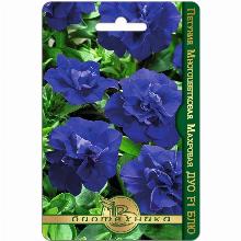 ПЕТУНИЯ МНОГОЦВЕТКОВАЯ МАХРОВАЯ ДУО БЛЮ F1 10 ШТ биотехника